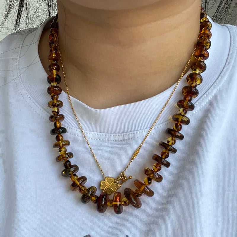 Collar de Ámbar Báltico Natural | Joyería de Autor con Carácter Orgánico